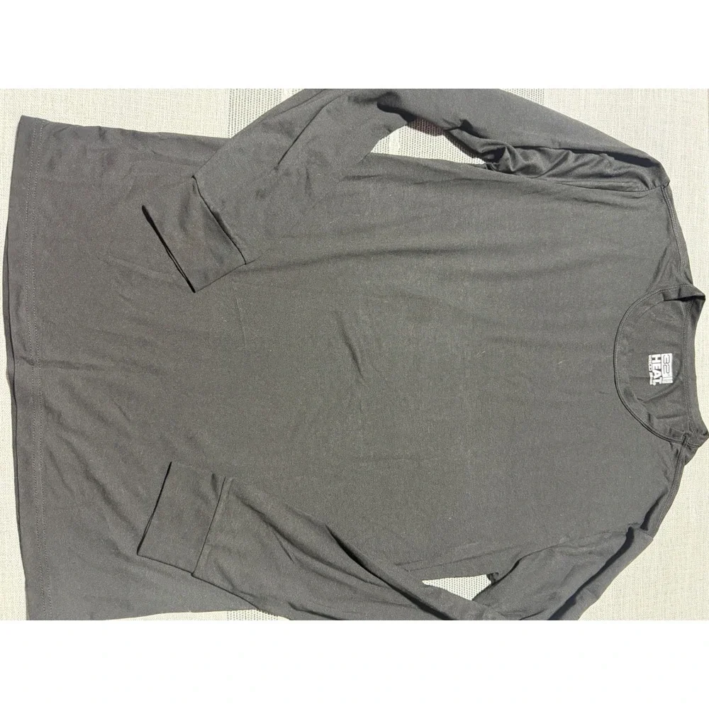 32 Degrees Heat Mens Small Black Thermal Base Layer Long Sleeve Shirt Crew Neck